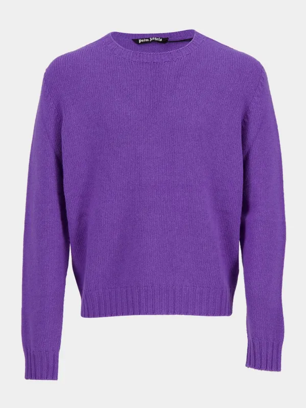 Purple Wool Crew Neck Sweater sold by Fashion Clinic