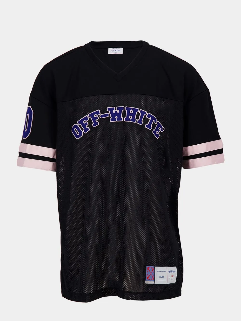 Black Perforated V-Neck T-Shirt sold by Fashion Clinic