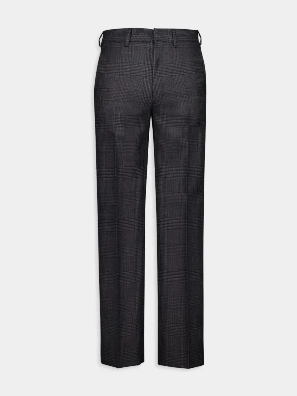 Prince of Wales Check Wool Trousers sold by Fashion Clinic