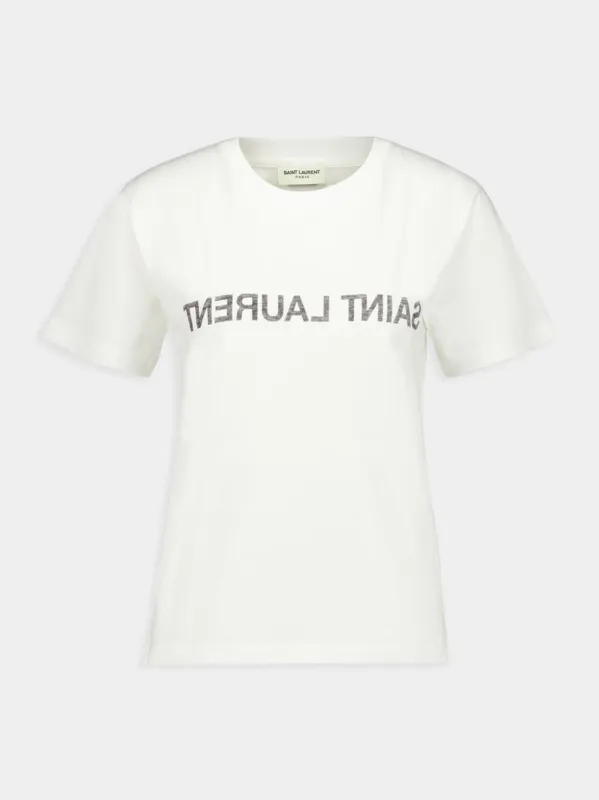 Reverse Logo White T-Shirt sold by Fashion Clinic