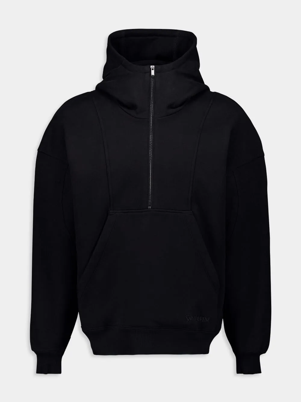 Black Half-Zip Hoodie sold by Fashion Clinic
