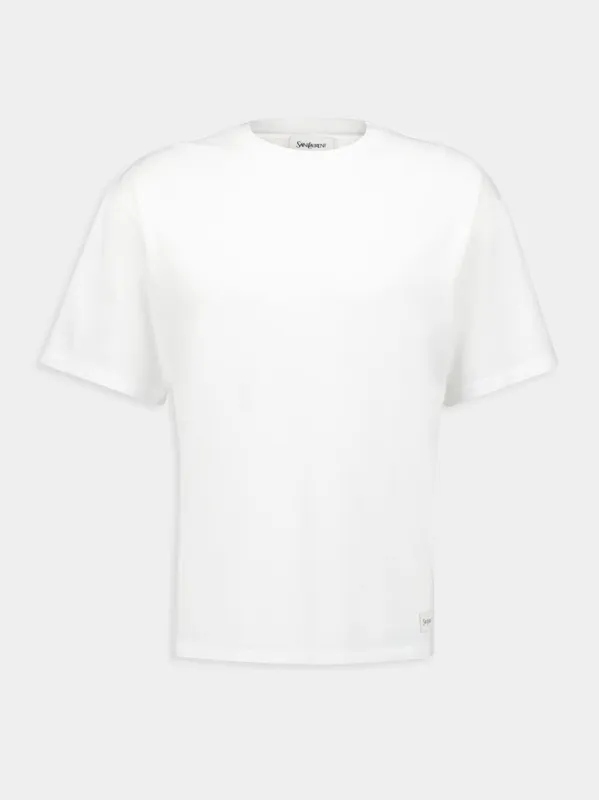 Ivory Saint Laurent Crewneck T-Shirt made by Fashion Clinic