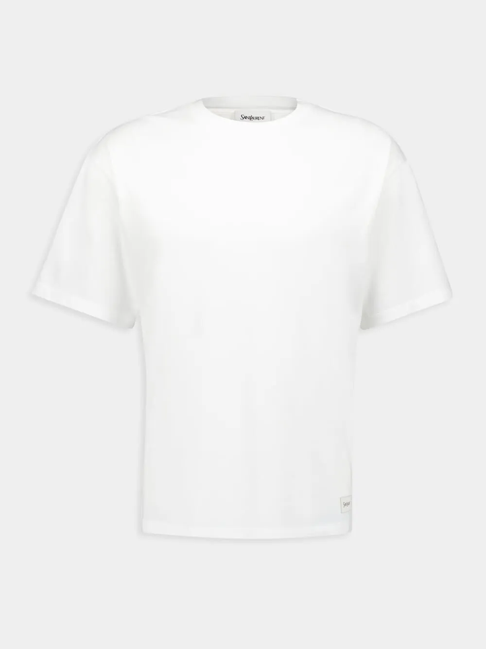 Ivory Saint Laurent Crewneck T-Shirt sold by Fashion Clinic