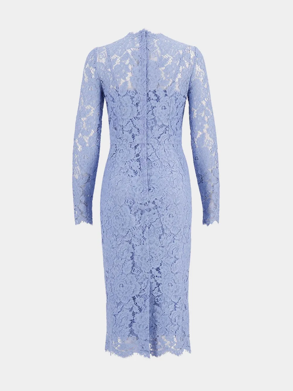 Light Blue Floral Lace Sheath Dress sold by Fashion Clinic product image thumbnail 3
