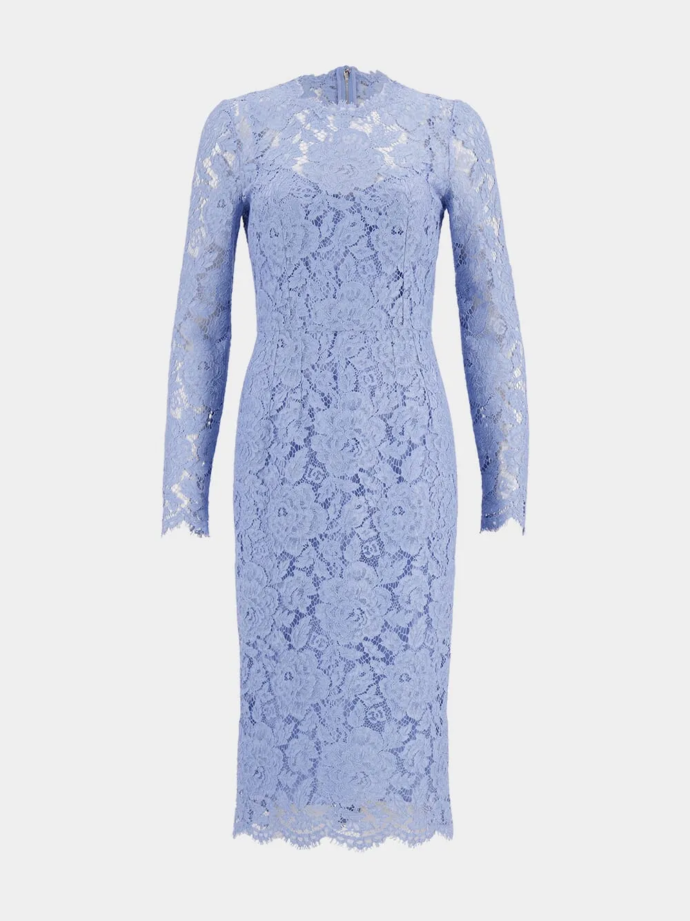 Light Blue Floral Lace Sheath Dress sold by Fashion Clinic