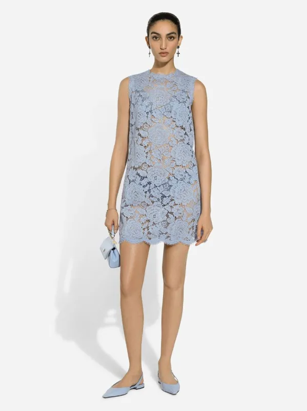 Sleeveless Floral Lace A-Line Dress sold by Fashion Clinic