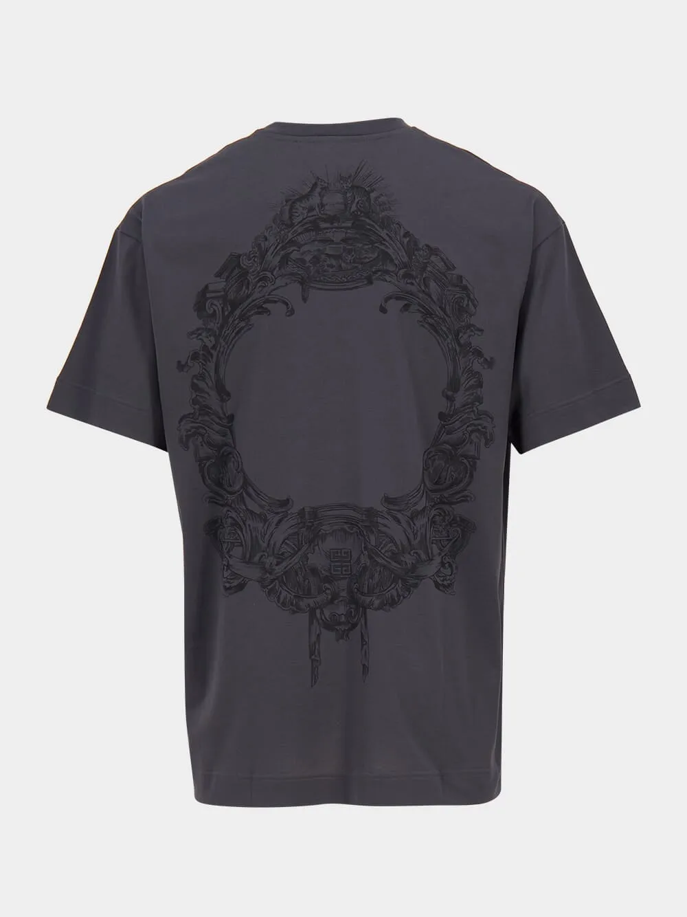 Charcoal Cotton T-Shirt with Baroque Print sold by Fashion Clinic product image thumbnail 3