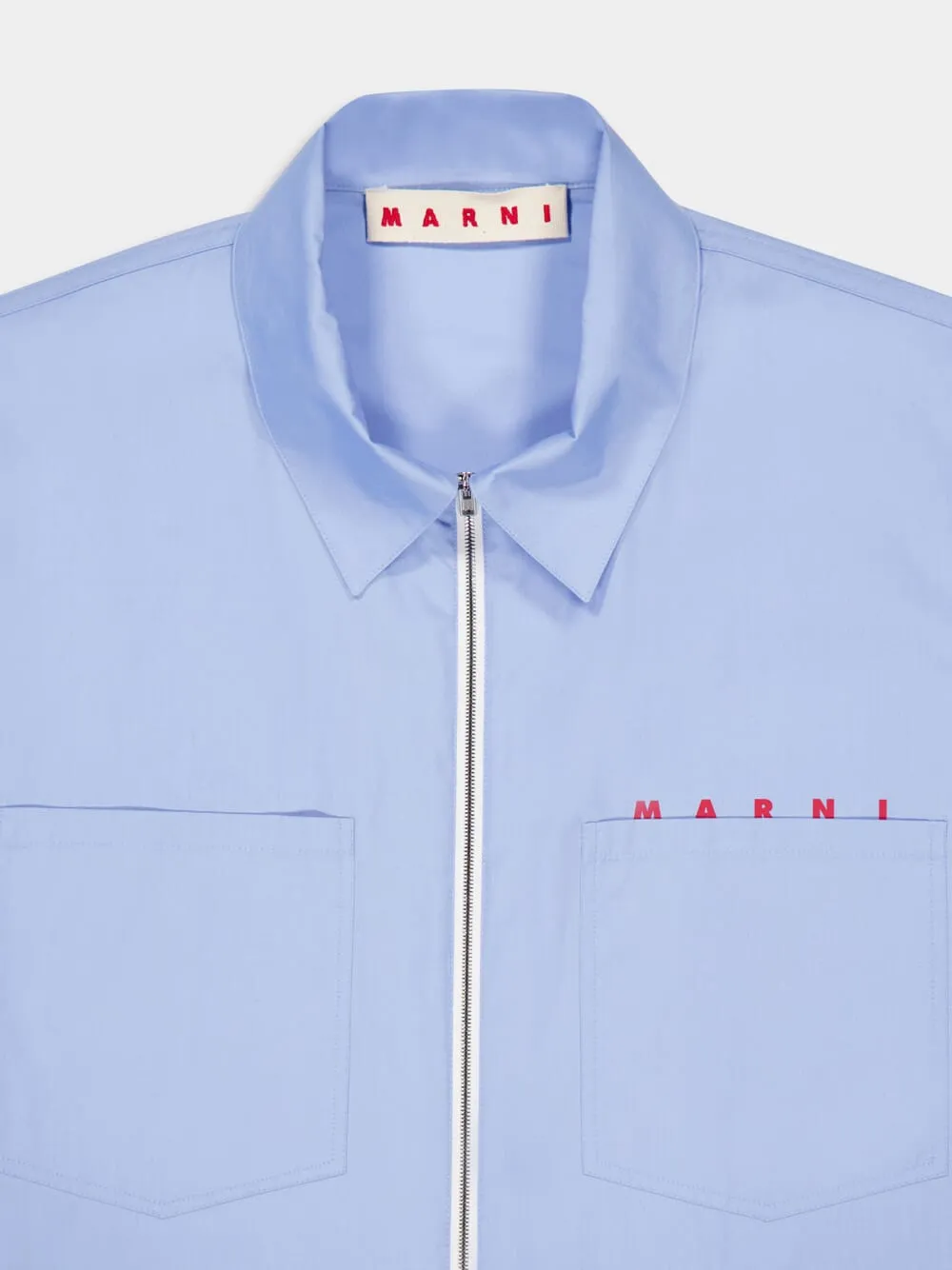 Blue Organic Cotton Zip Shirt sold by Fashion Clinic product image thumbnail 3