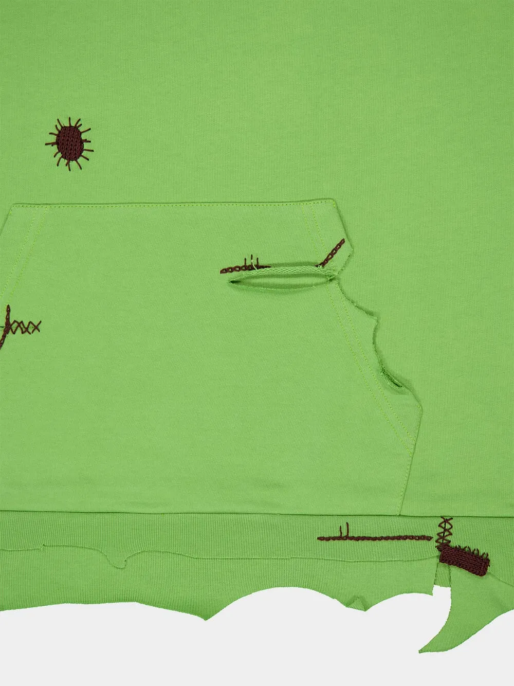 Distressed Green Cotton Sweatshirt sold by Fashion Clinic product image thumbnail 4