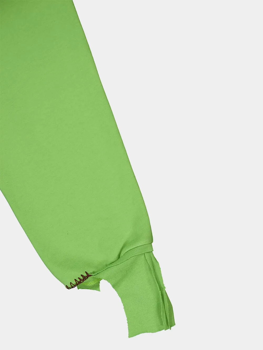 Distressed Green Cotton Sweatshirt sold by Fashion Clinic product image thumbnail 5