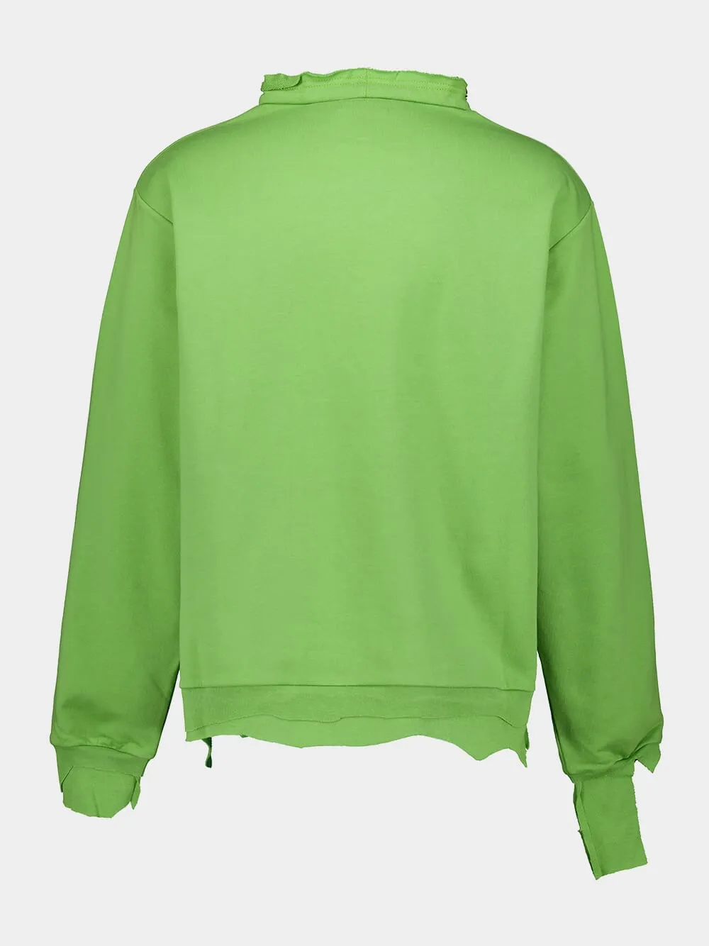 Distressed Green Cotton Sweatshirt sold by Fashion Clinic product image thumbnail 2