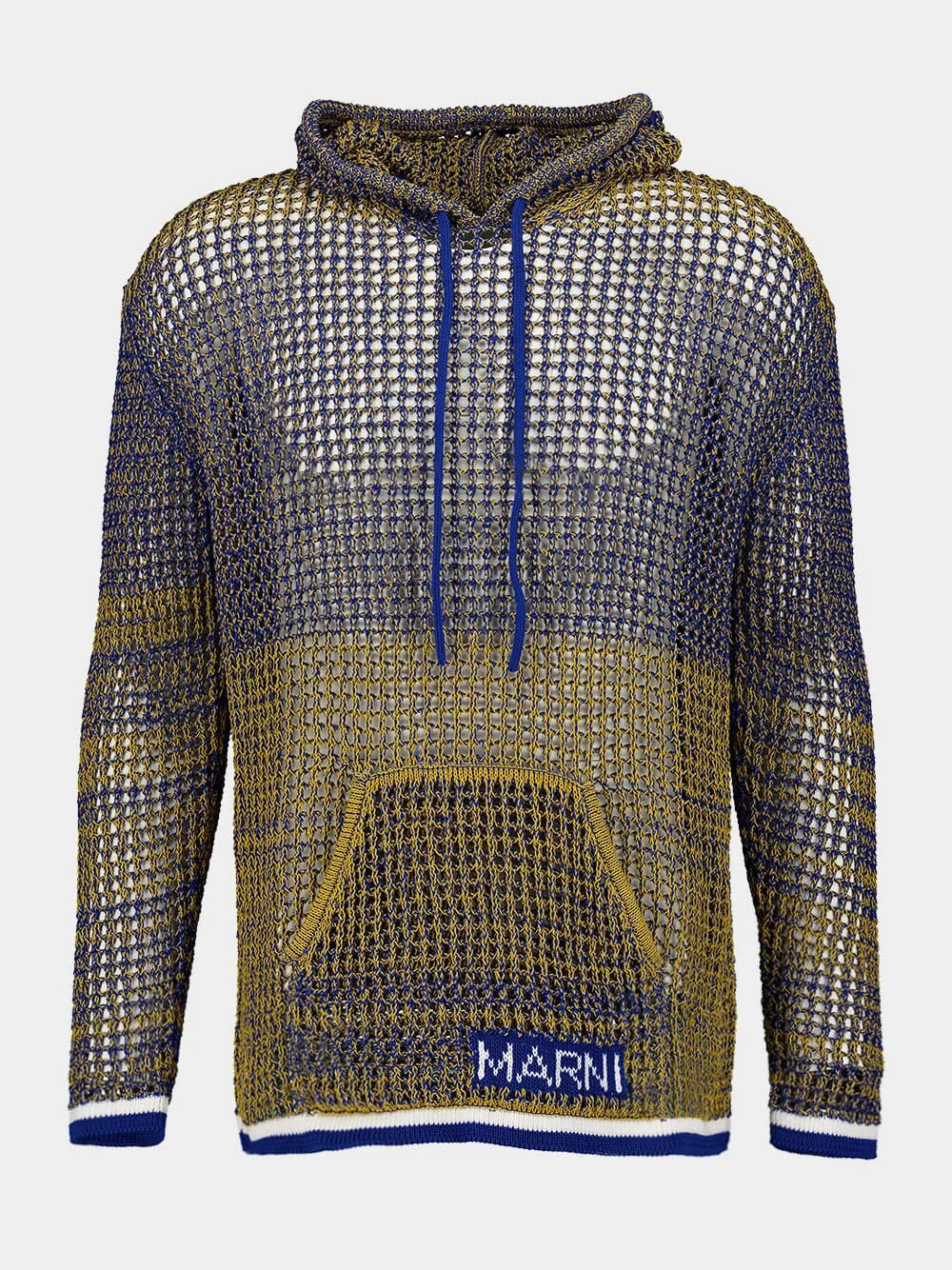 Two-Tone Striped Hooded Sweatshirt sold by Fashion Clinic