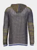 Two-Tone Striped Hooded Sweatshirt sold by Fashion Clinic