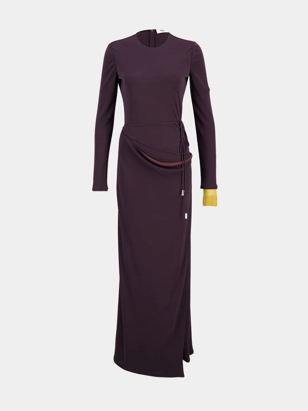 Dark Purple Draped Jersey Dress sold by Fashion Clinic