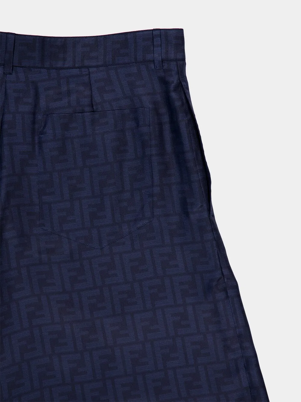 Blue FF Silk Bermuda Shorts sold by Fashion Clinic product image thumbnail 5