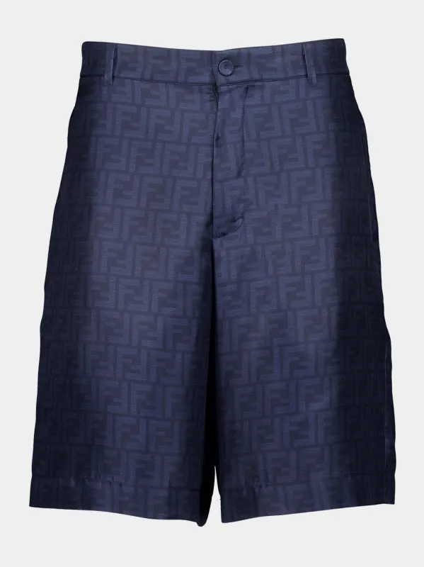 Blue FF Silk Bermuda Shorts sold by Fashion Clinic