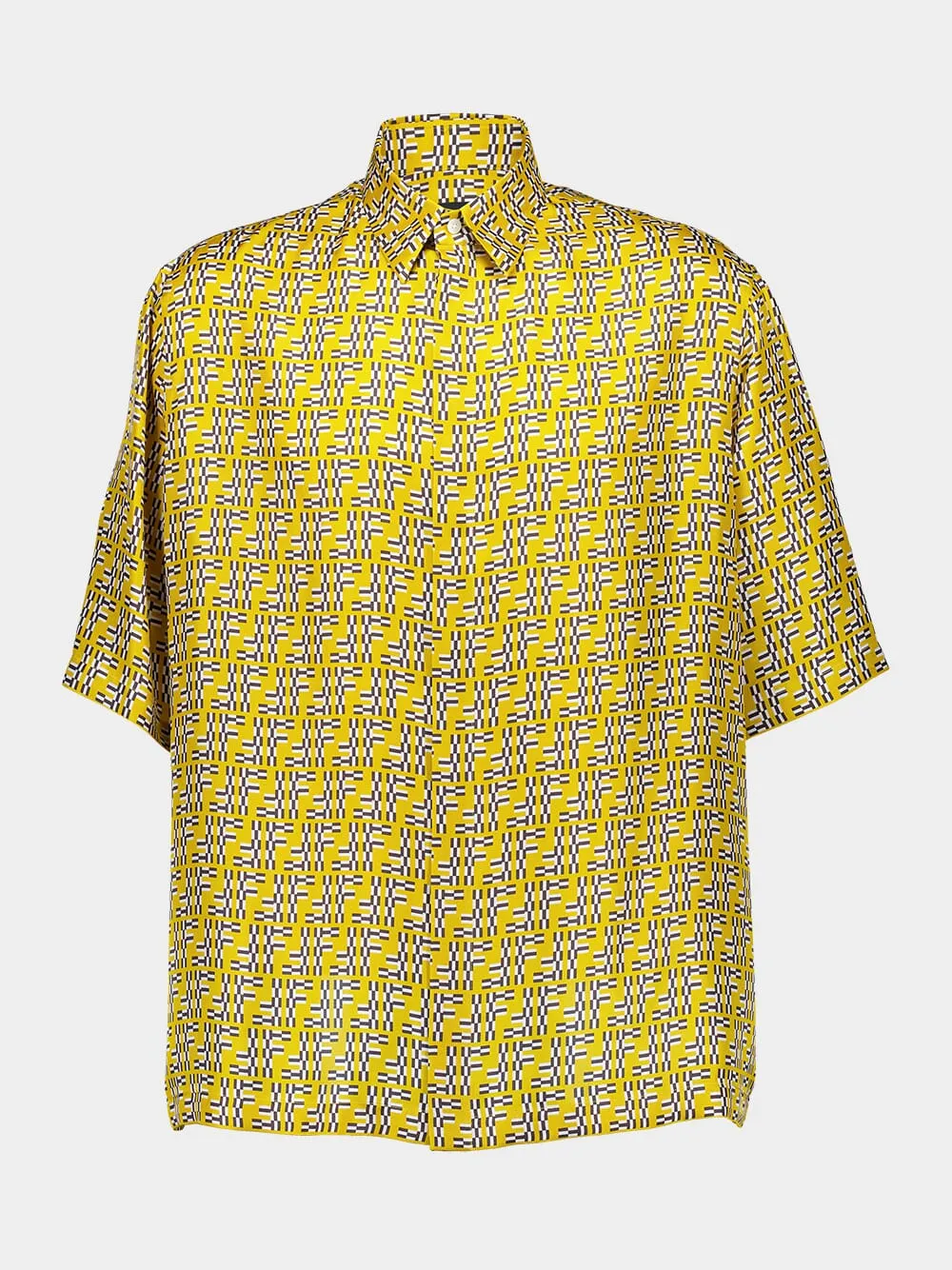Yellow FF Labyrinth Silk Shirt sold by Fashion Clinic
