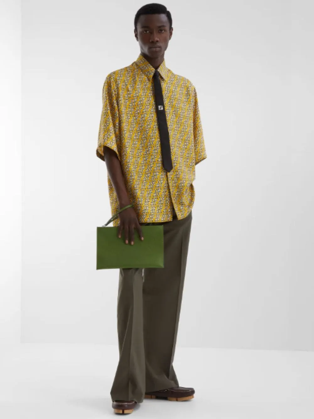 Yellow FF Labyrinth Silk Shirt sold by Fashion Clinic product image thumbnail 2