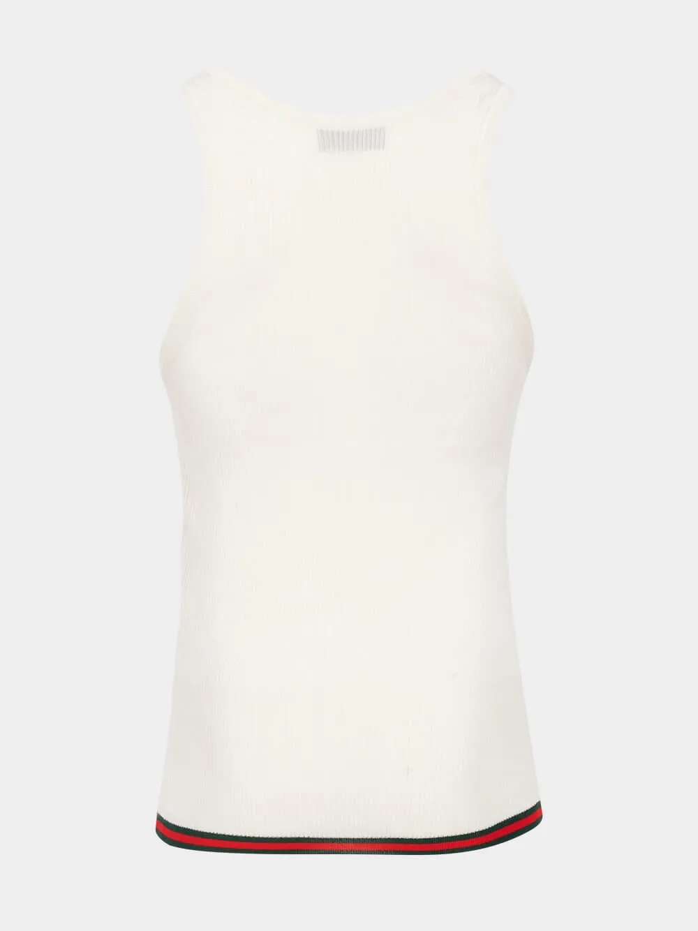 White Rib Silk Tank Top sold by Fashion Clinic product image thumbnail 2
