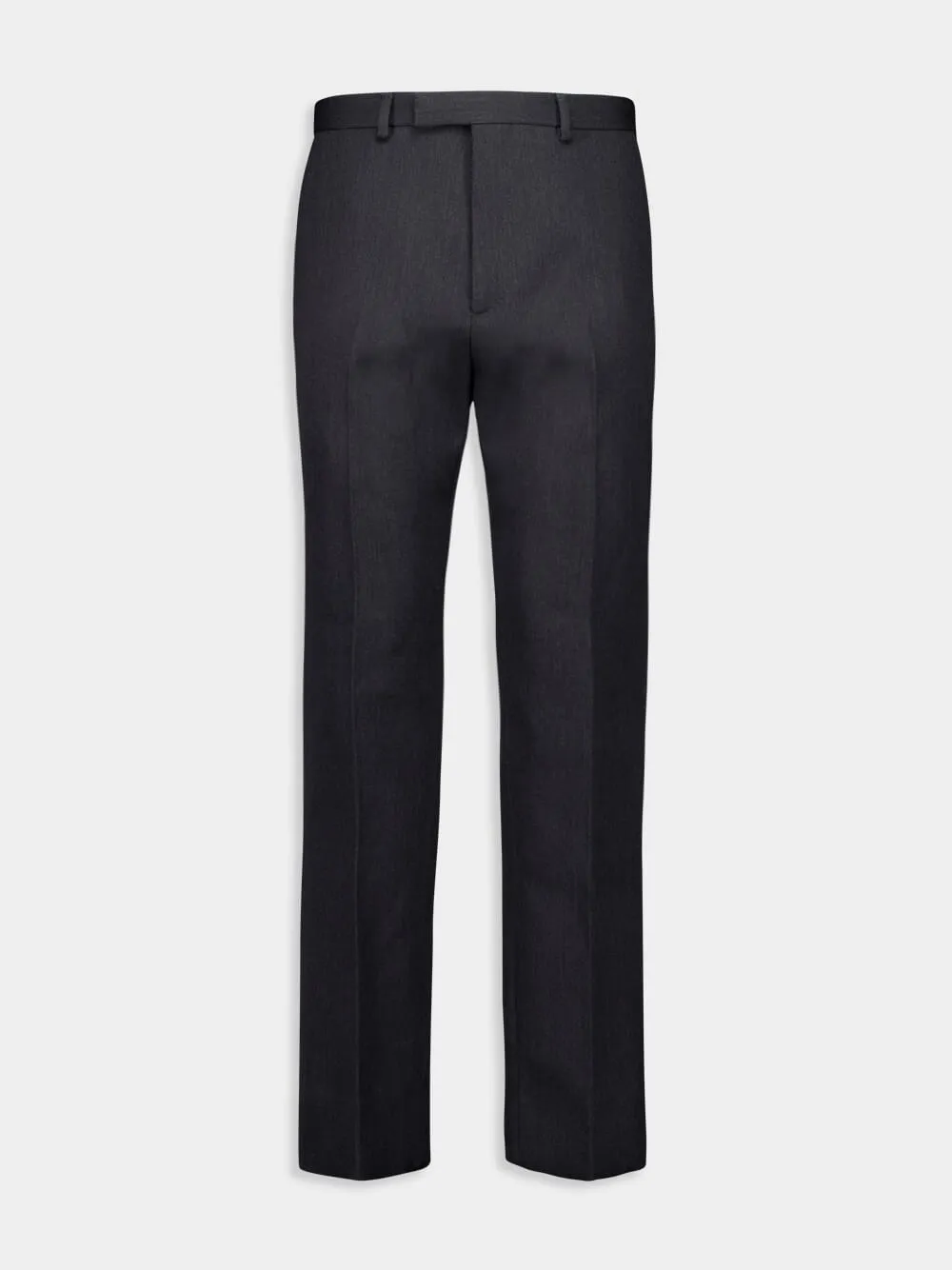 Dark Grey Wool Pants with Crease Detail sold by Fashion Clinic