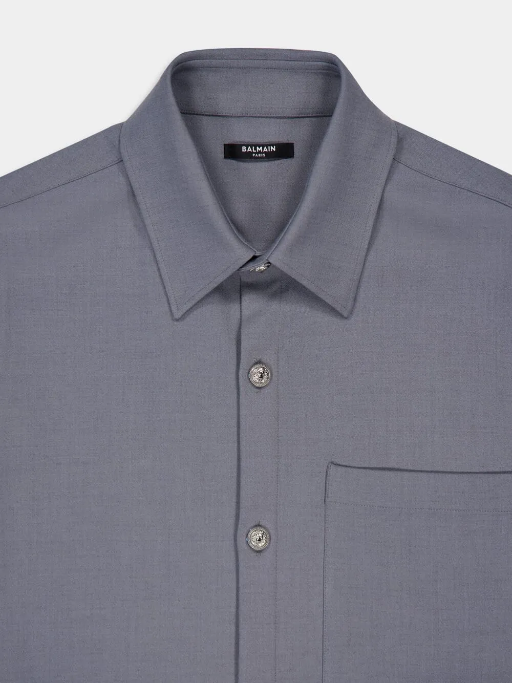 Grey Shirt with Embossed Silver Buttons sold by Fashion Clinic product image thumbnail 3