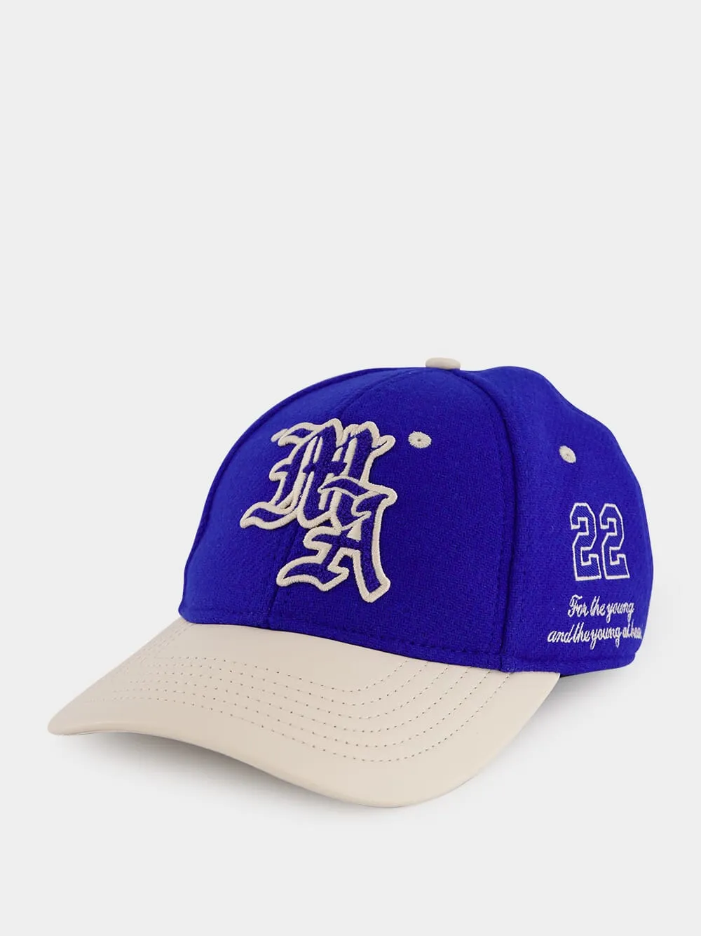 MA Spirit Two-Tone Hat in Blue and Beige sold by Fashion Clinic