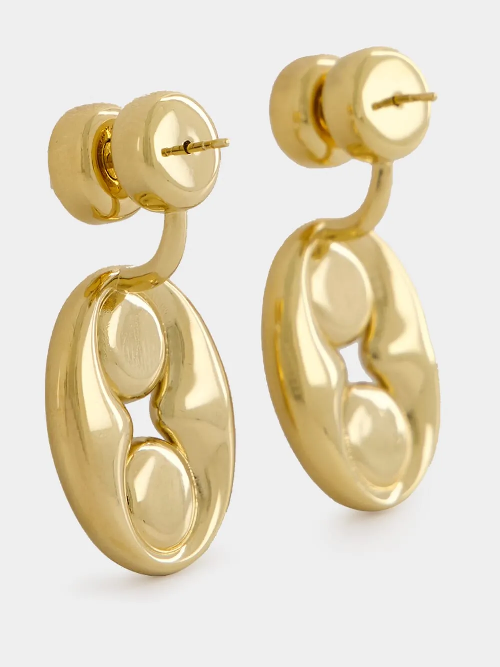 Gold Iris Earrings with White Crystals sold by Fashion Clinic product image thumbnail 2
