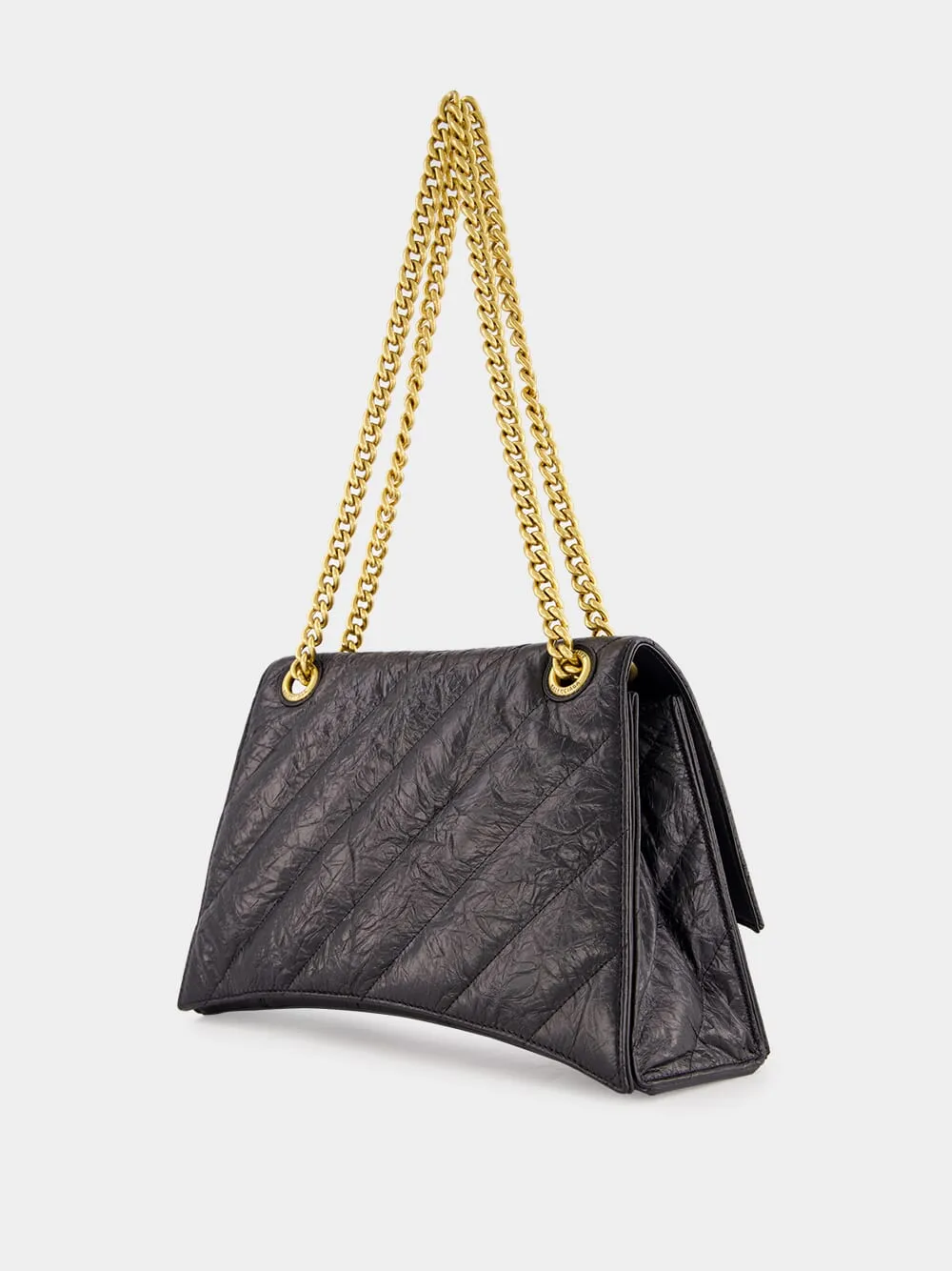 Black Quilted Crush Medium Chain Bag sold by Fashion Clinic product image thumbnail 4