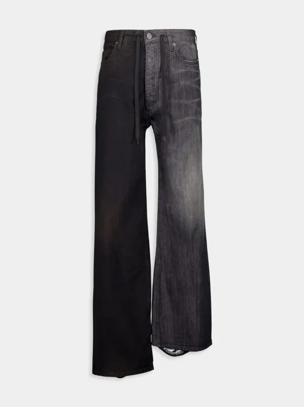 Fifty-Fifty Black Denim Pants sold by Fashion Clinic