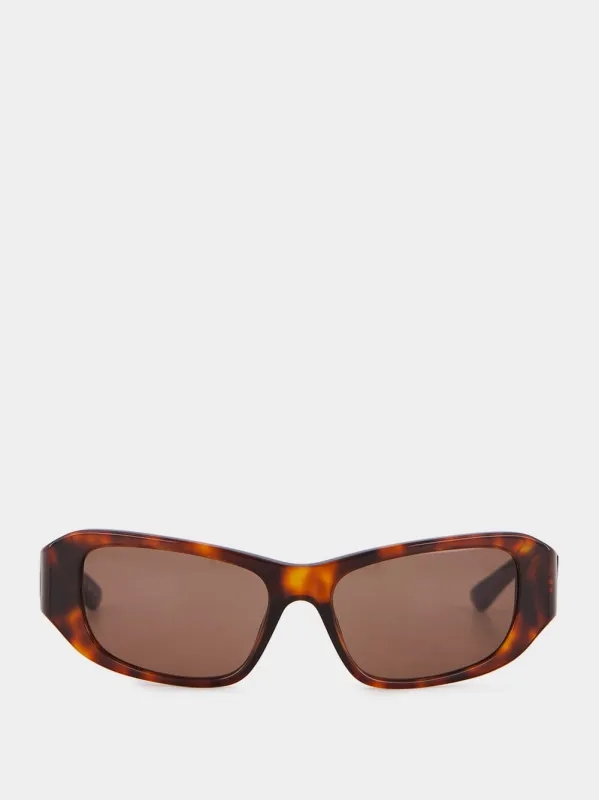 Red Havana Rectangle Sunglasses sold by Fashion Clinic