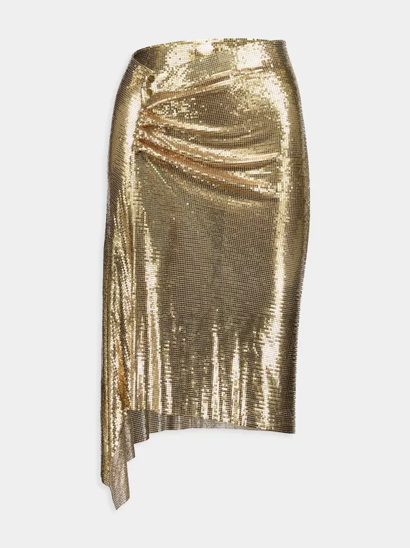 Gold Drapé Pression Chainmail Skirt sold by Fashion Clinic