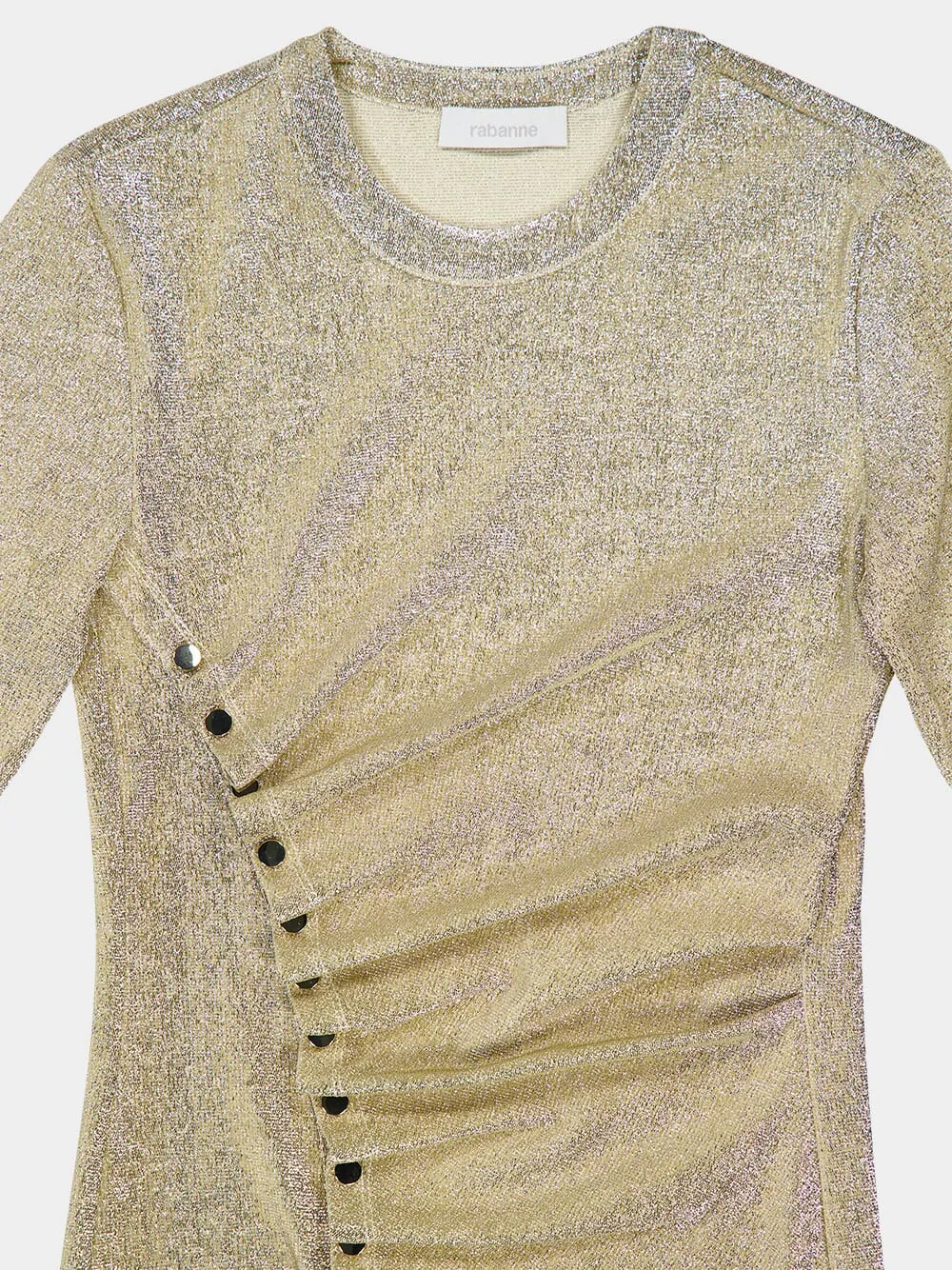 Gold Long-Sleeve Lurex Top sold by Fashion Clinic product image thumbnail 3