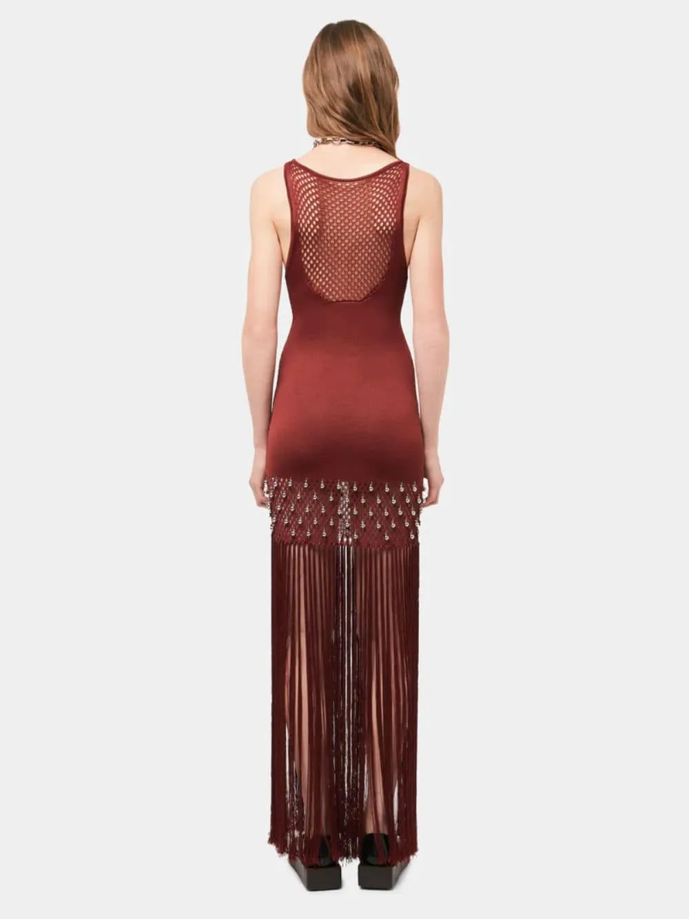Crochet Dress with Fringes and Pearls sold by Fashion Clinic product image thumbnail 4