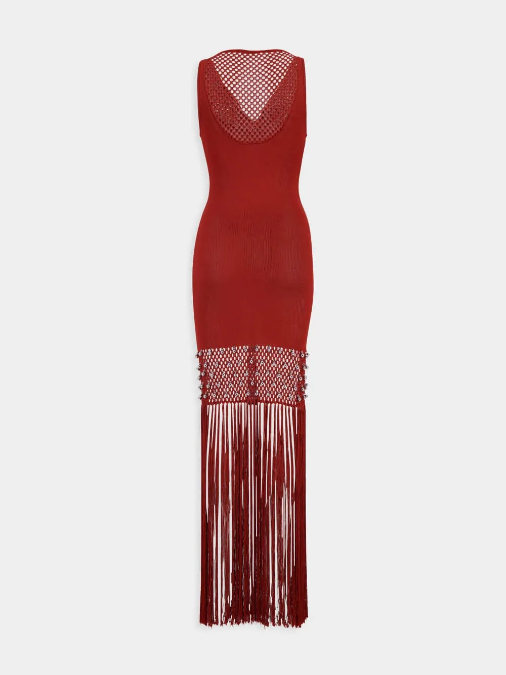 Crochet Dress with Fringes and Pearls sold by Fashion Clinic product image thumbnail 3