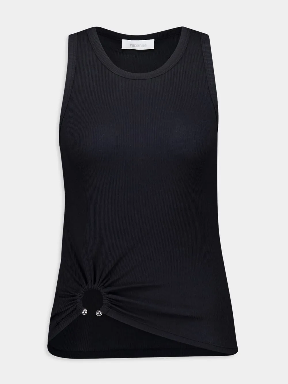 Black Tank Top with Waist Piercing Detail sold by Fashion Clinic product image thumbnail 2