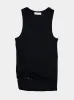Black Tank Top with Waist Piercing Detail sold by Fashion Clinic