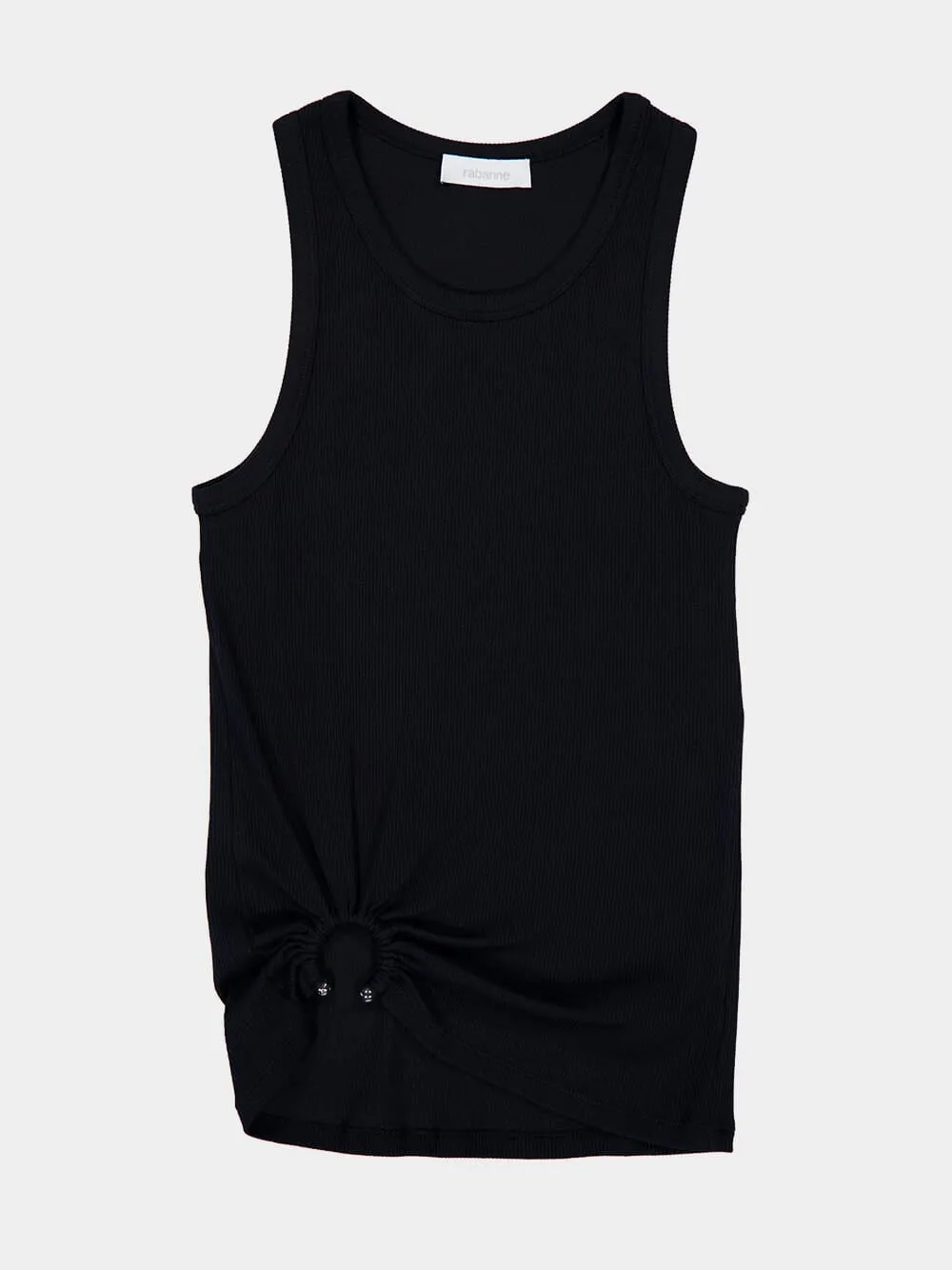 Black Tank Top with Waist Piercing Detail sold by Fashion Clinic product image thumbnail 4