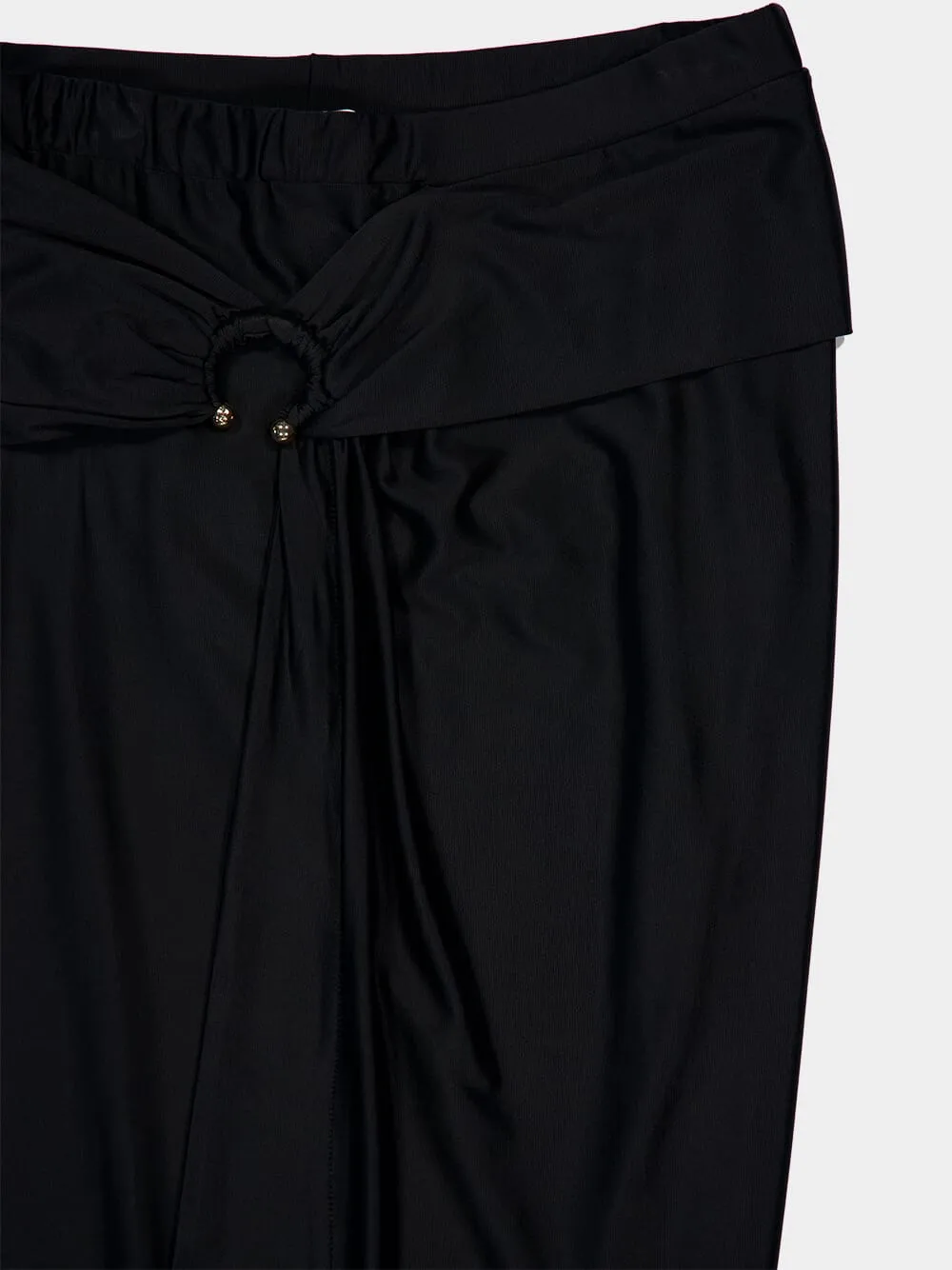 Black Draped Midi Skirt sold by Fashion Clinic product image thumbnail 3