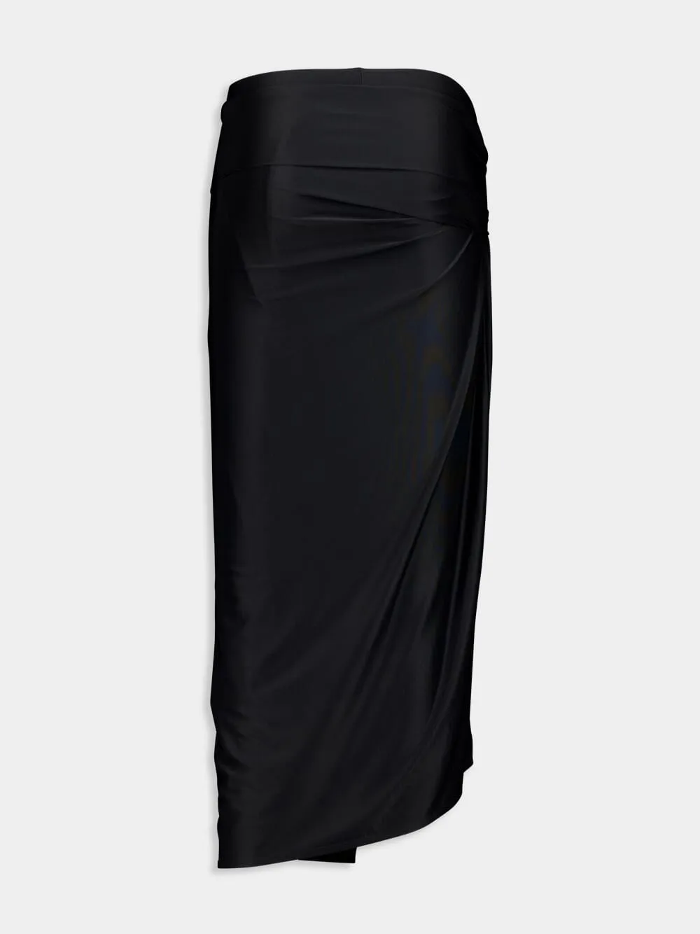 Black Draped Midi Skirt sold by Fashion Clinic product image thumbnail 2