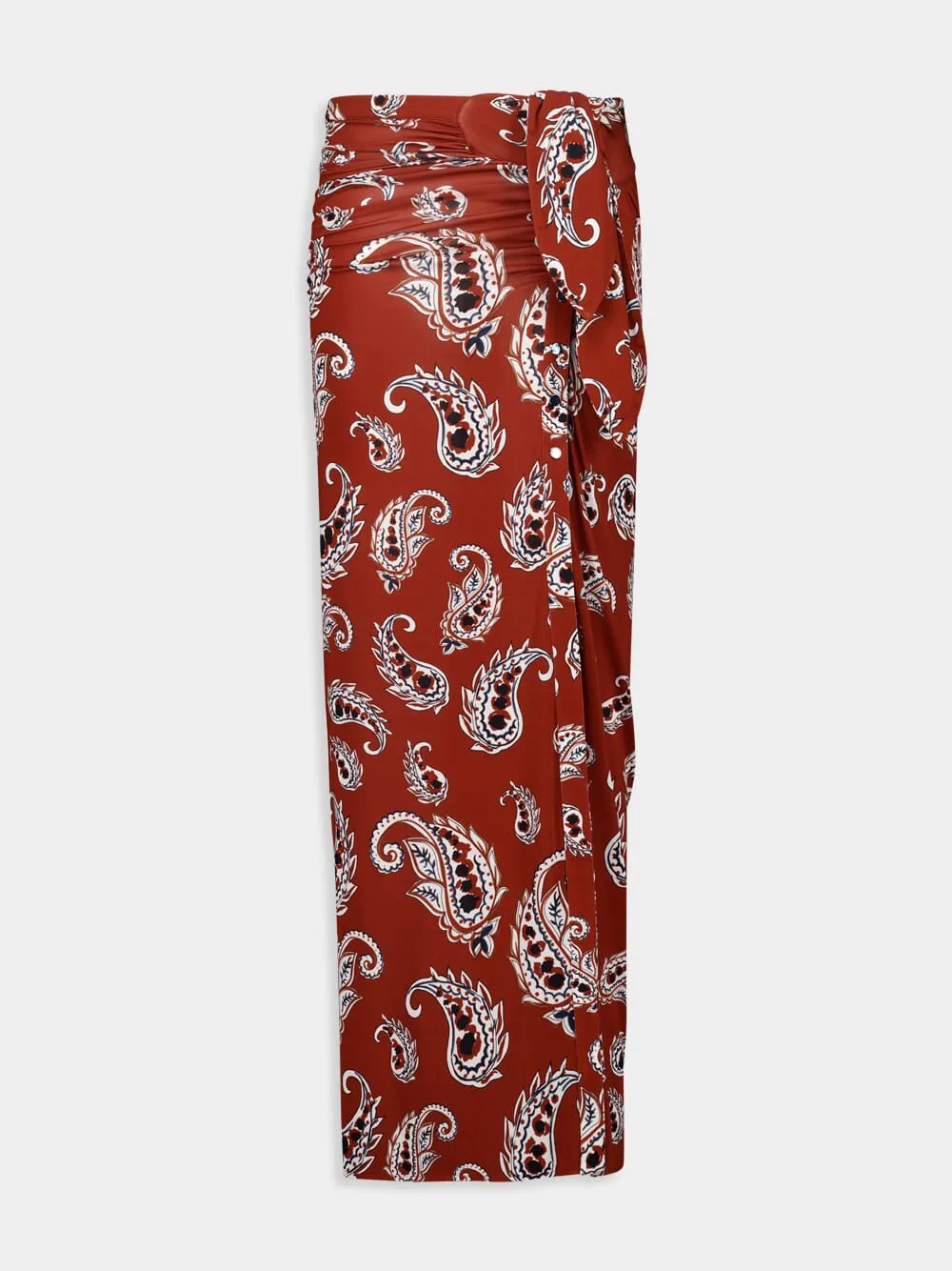 Paisley-Print Long Split Skirt sold by Fashion Clinic product image thumbnail 2