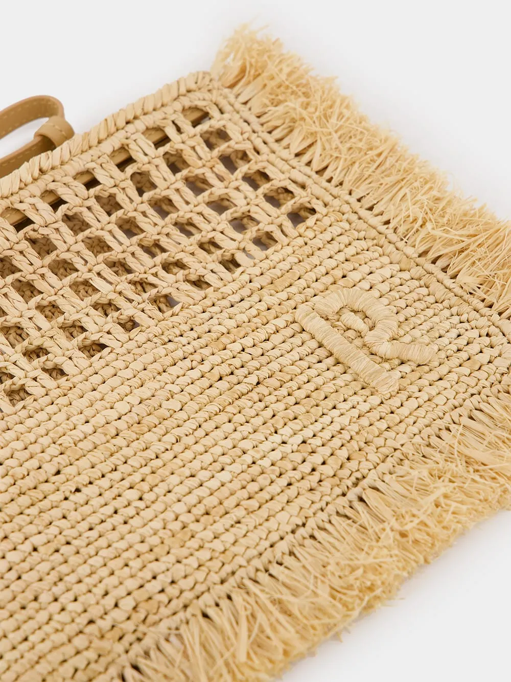 Raffia Clutch with Frayed Detailing sold by Fashion Clinic product image thumbnail 4