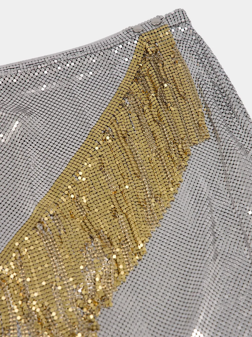 Asymmetrical Chainmail Skirt with Metallic Fringes sold by Fashion Clinic product image thumbnail 5