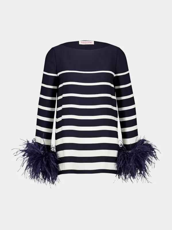 Striped Blouse with Feathers sold by Fashion Clinic