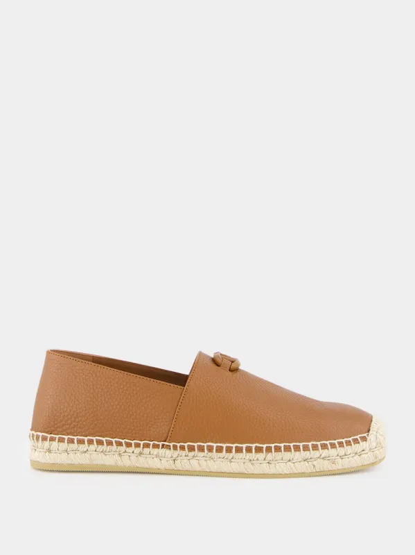Tobacco Leather Espadrilles sold by Fashion Clinic