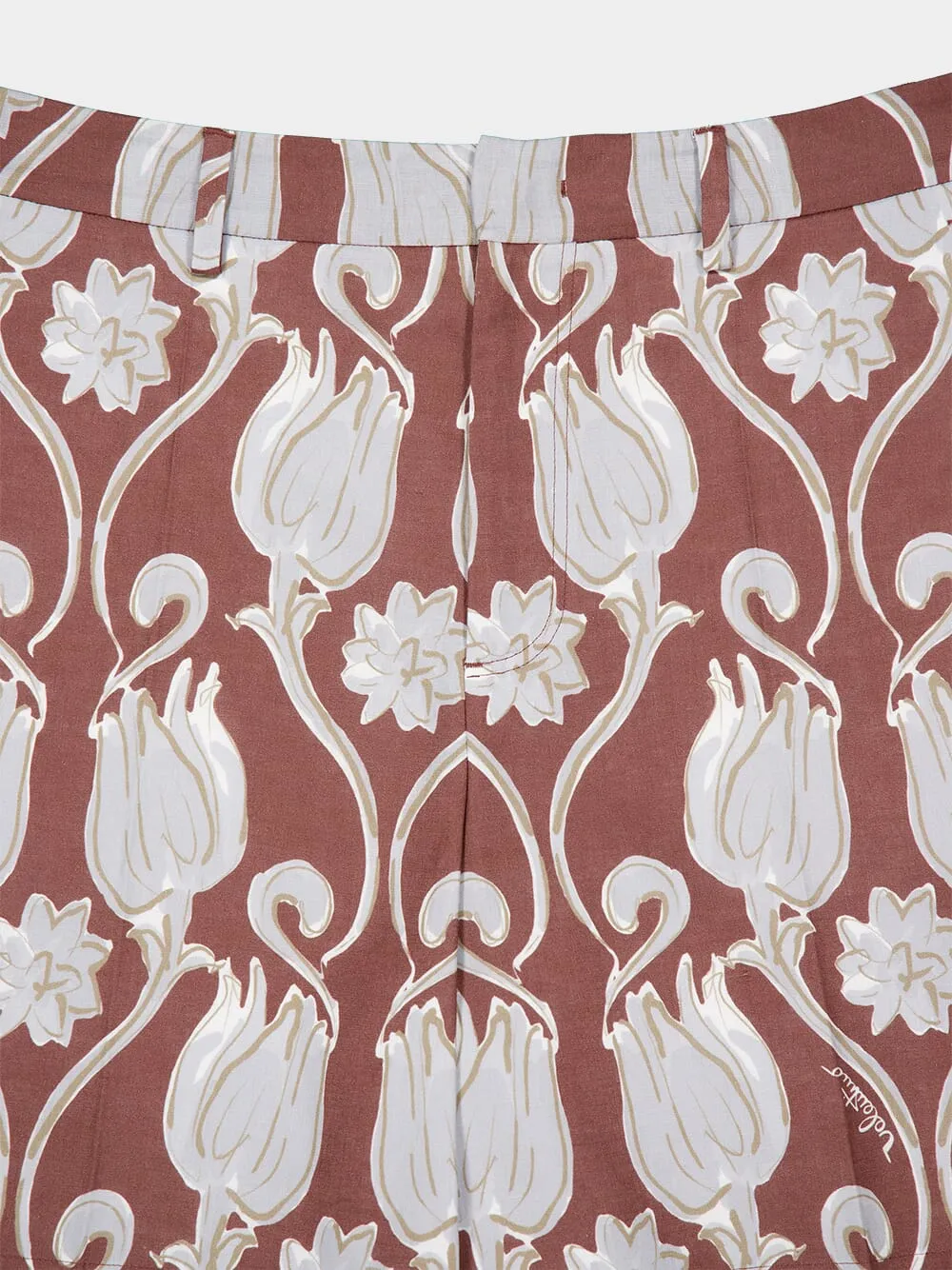 Tulip Graphic-Print Linen Shorts sold by Fashion Clinic product image thumbnail 3