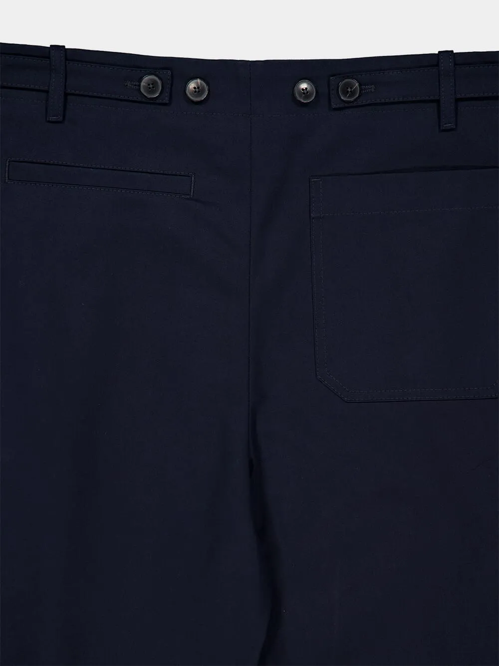 Navy Pleat-Detail Cotton Chinos sold by Fashion Clinic product image thumbnail 4