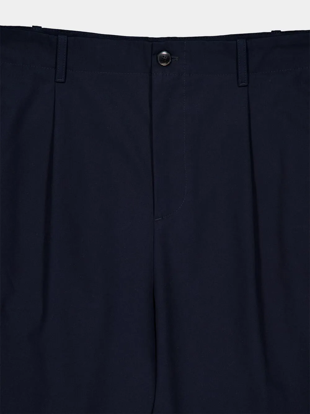 Navy Pleat-Detail Cotton Chinos sold by Fashion Clinic product image thumbnail 3