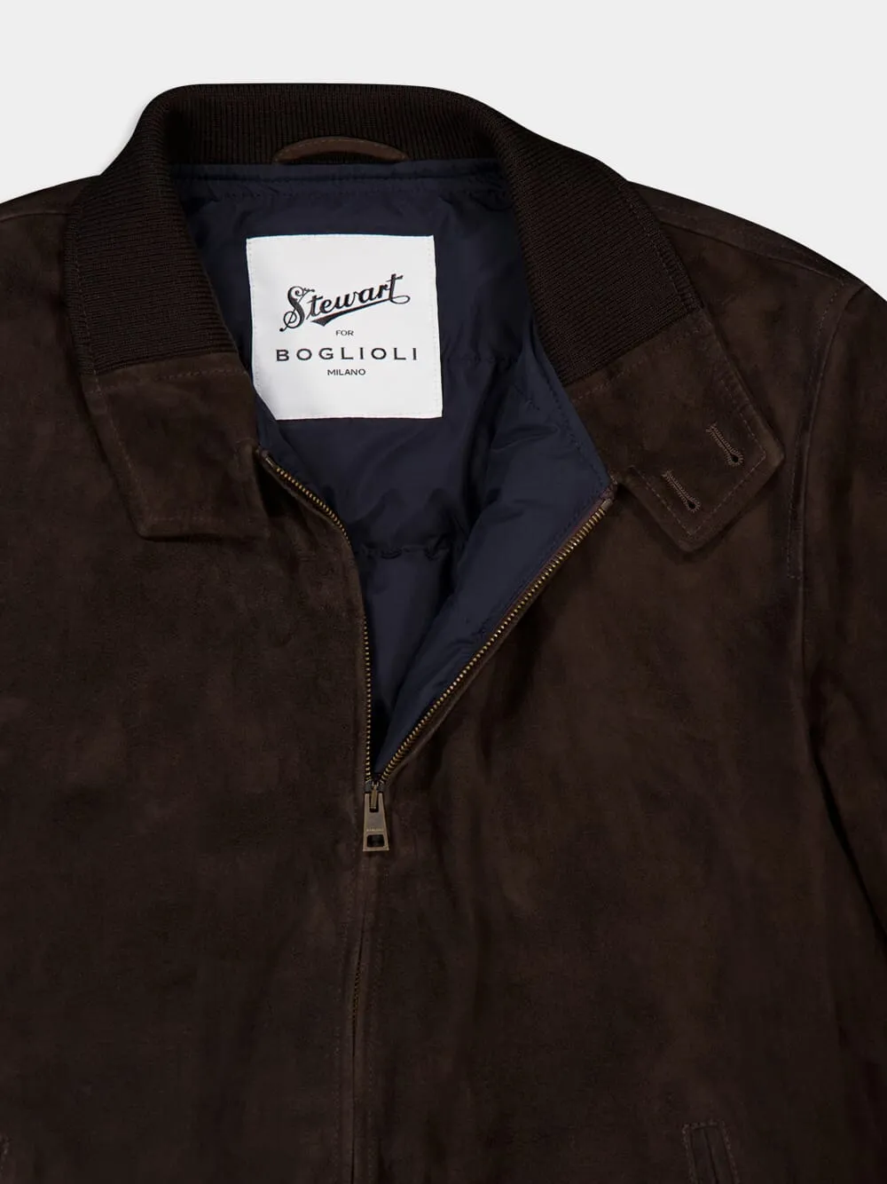 Zipped Leather Bomber Jacket sold by Fashion Clinic product image thumbnail 3