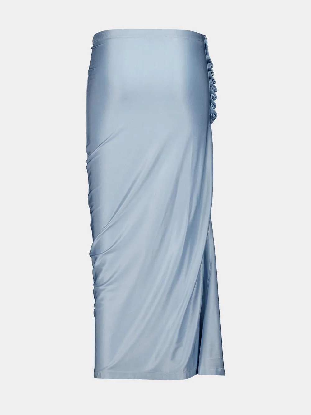Faded Blue Draped Midi Skirt sold by Fashion Clinic product image thumbnail 2
