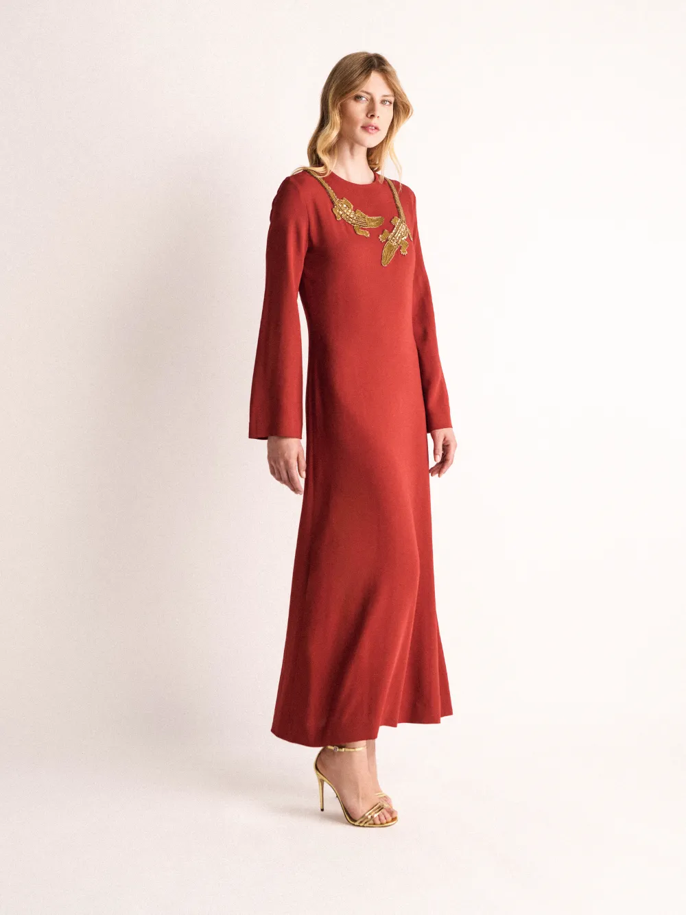 Enoki Burnt Henna Midi Dress sold by Fashion Clinic product image thumbnail 3